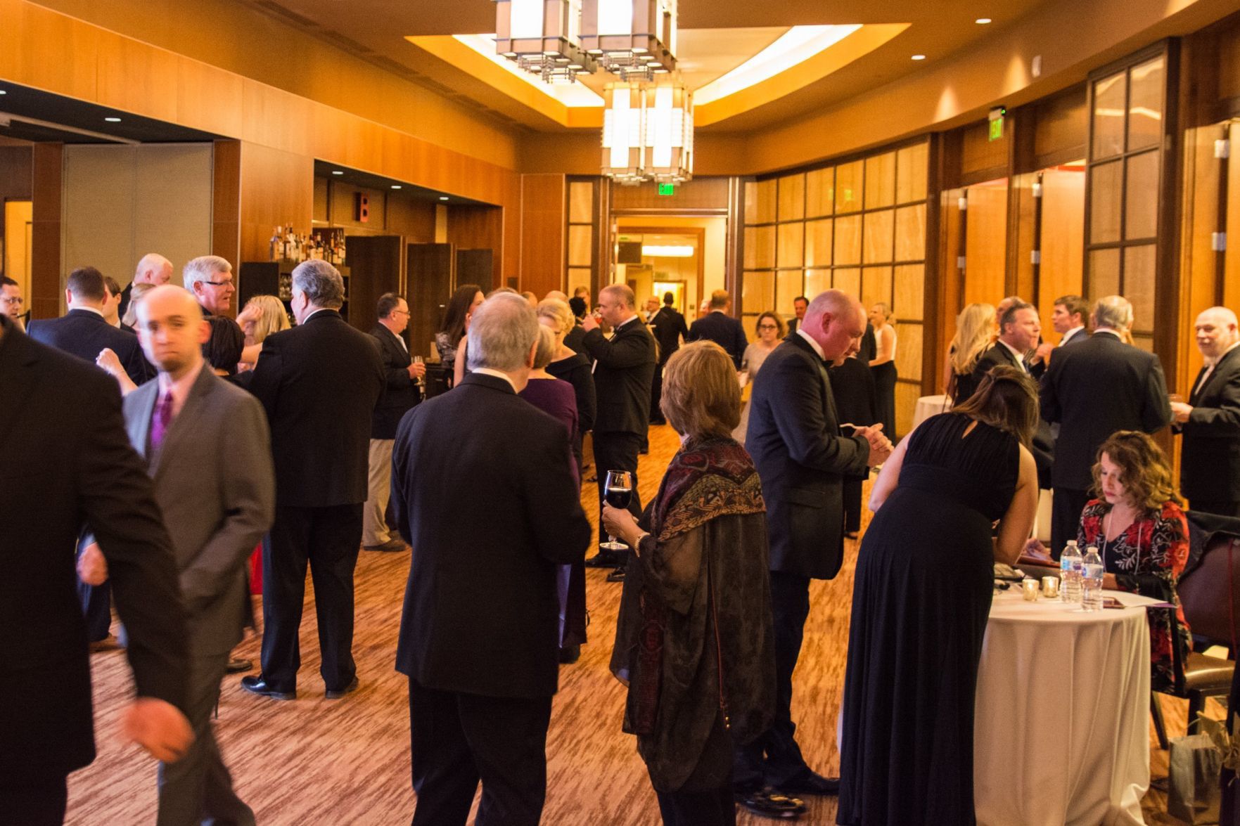 Guests mingle during the cocktail hour